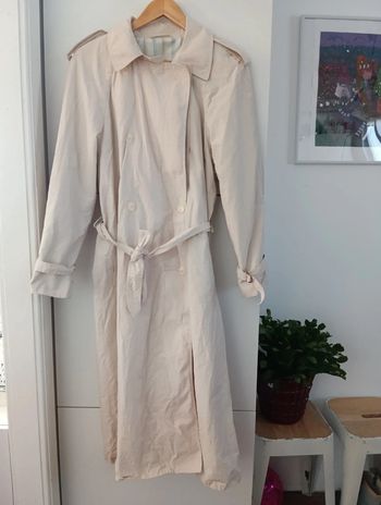Trench vintage long léger ceinturé