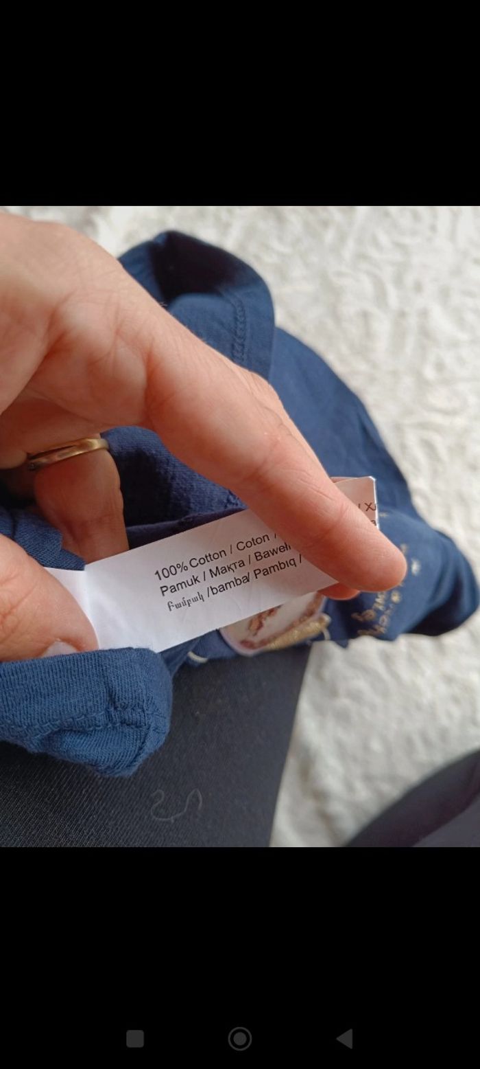 Tee shirt chemise manches longues Fille 12 mois pingouin Noël avalanche d'étoiles Tao 100% coton - photo numéro 7