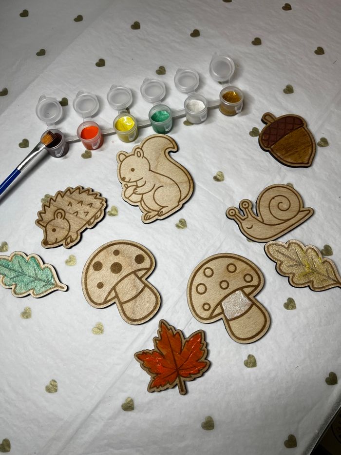 Kit créatif d’automne à peindre – Guirlande en bois à décorer (norme enfant) - photo numéro 2