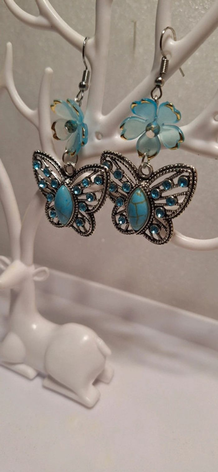 boucles d’oreilles papillon vintage - photo numéro 5