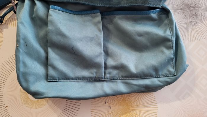 Le Tanneur Sac Seau-Gamme Insolente en Bleu Canard -Cuir&Velours vachette-Porté Epaule ou Main en BE - photo numéro 10