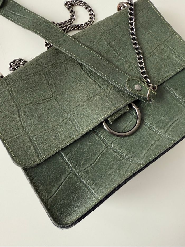 Sac pochette Milano vert croco
