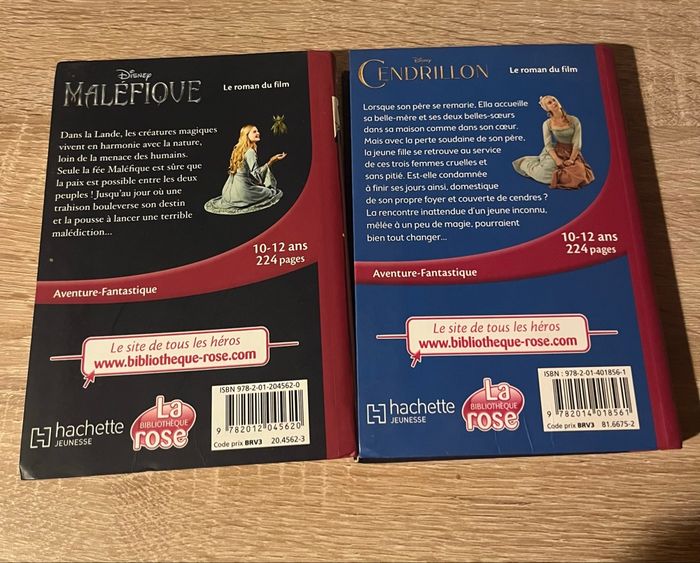 Lot de livres Disney Maléfique et Cendrillon