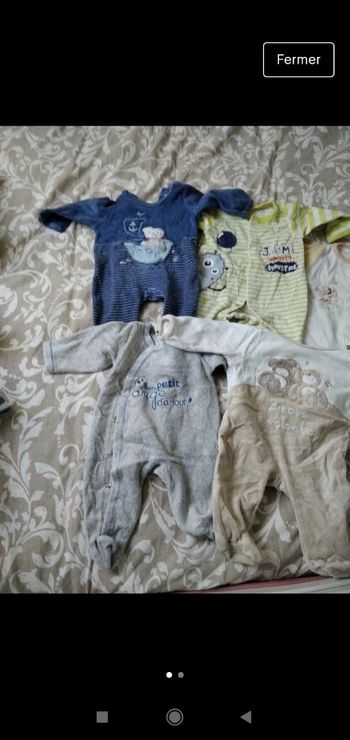 Lot de 5 pyjamas 1 mois