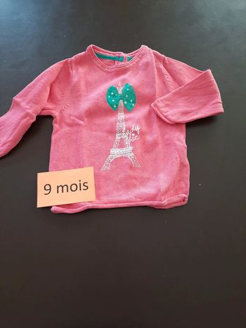 Pull rose 'tour eiffel' 9 mois Orchestra