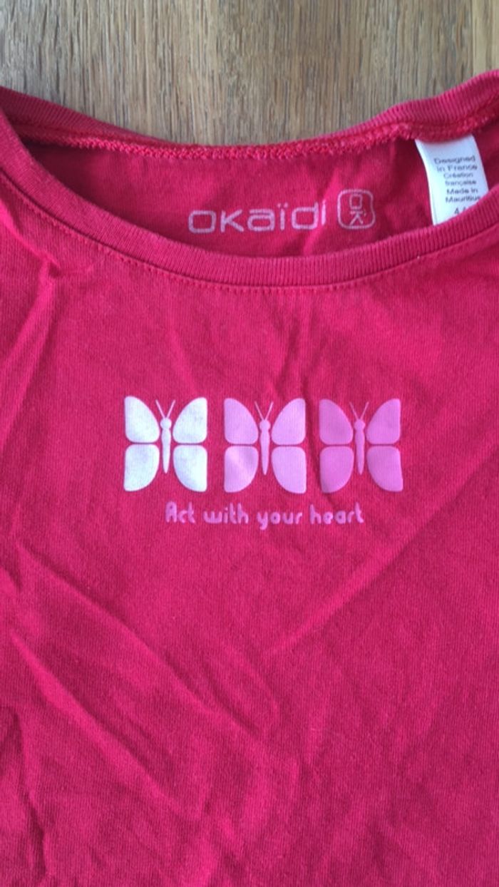 T-shirt rouge papillons Okaidi - photo numéro 2