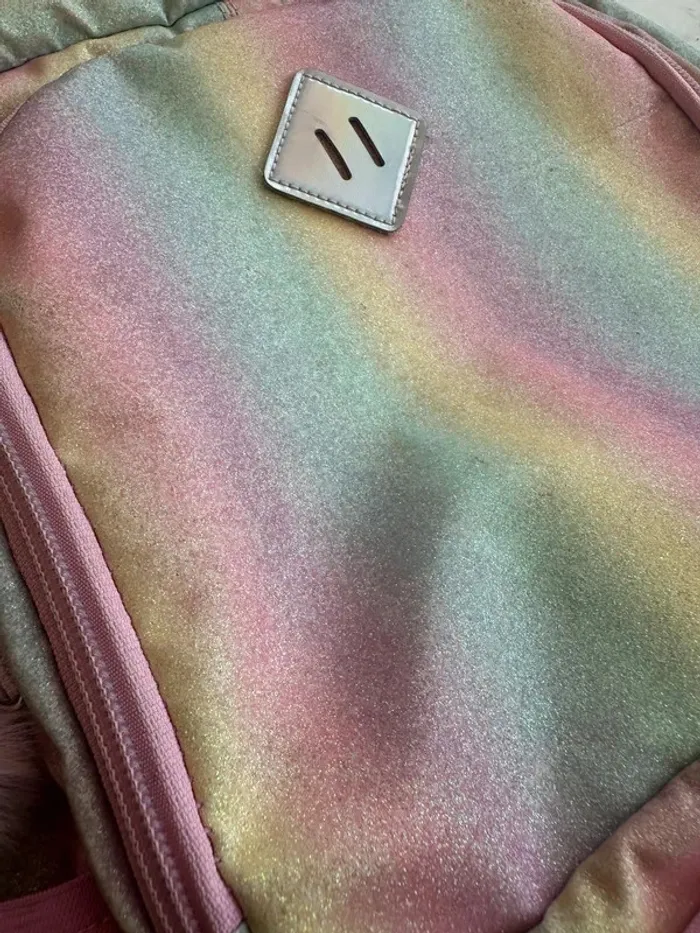 Sac à dos + sac pique nique arc en ciel paillettes - photo numéro 5