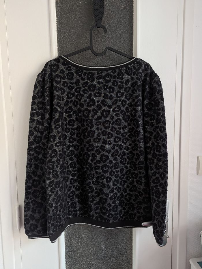 Pull léopard gris et noir bréal taille L - photo numéro 3