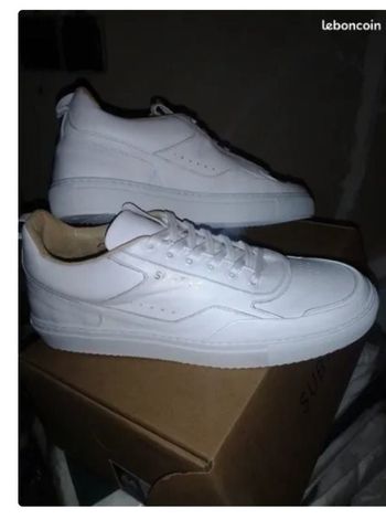 Baskets sigma en cuir blanche t.44 neuve