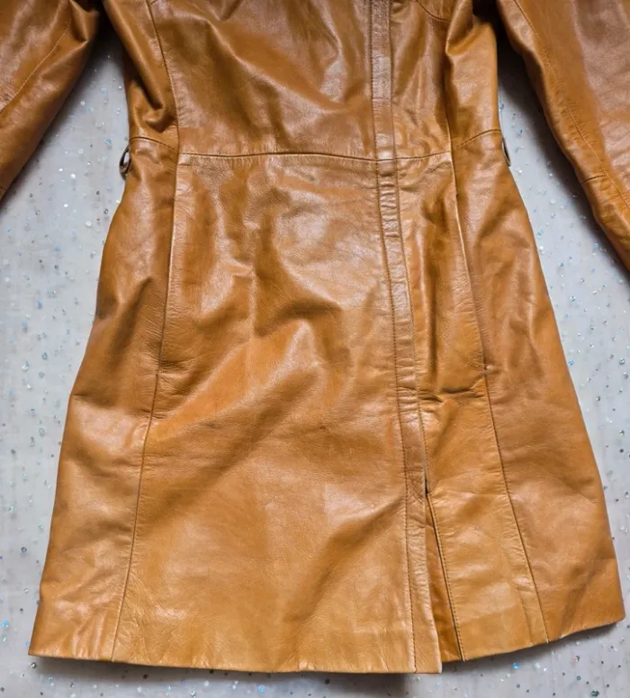 Veste en cuir de Vachette Camel taille 2 fabriquée en France🇨🇵 - photo numéro 20