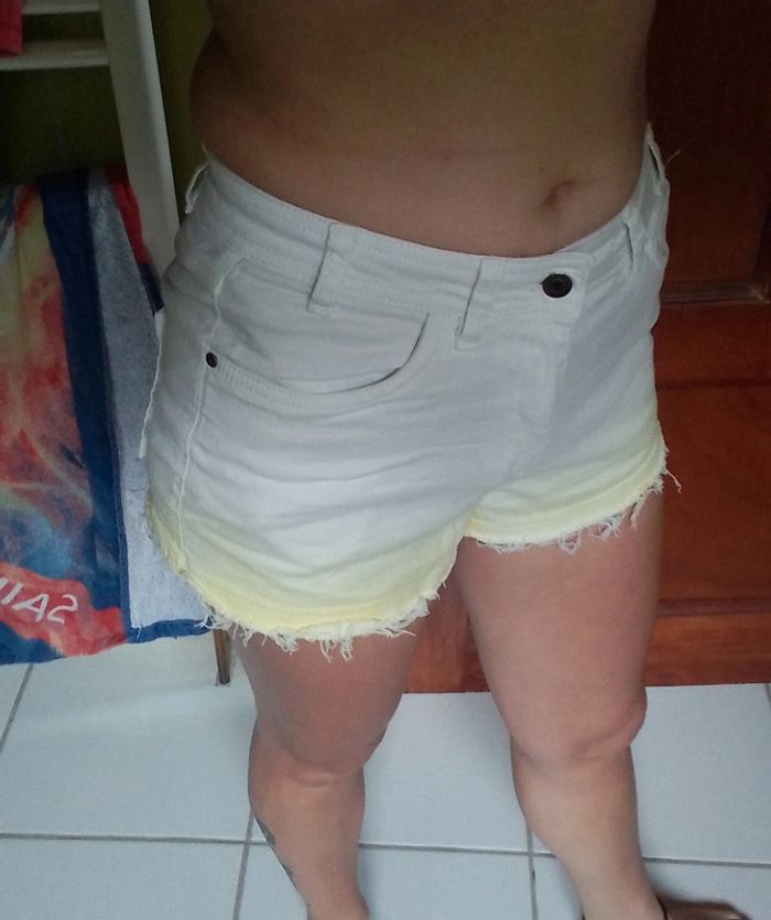 Short femme jaune et blanc Camps United - photo numéro 4