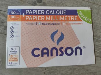 Feuilles calques et papiers millimétrés canson