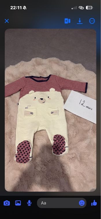 Pyjama 12mois Sergent Major