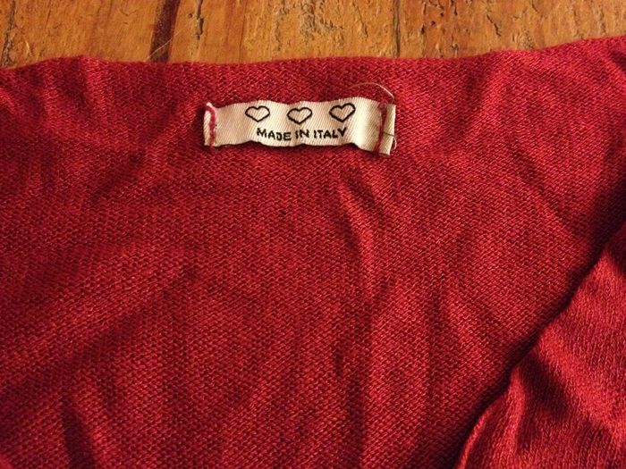 Pull ample rouge manches 3/4  look féminin - photo numéro 9
