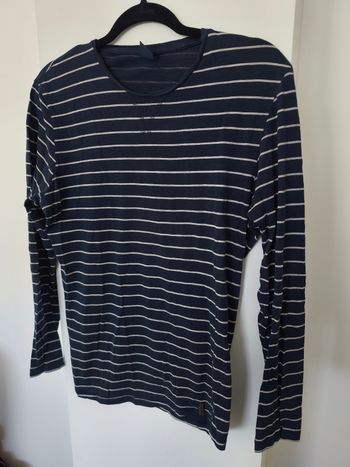 Tee shirt manches longues marinière Springfield blei marine