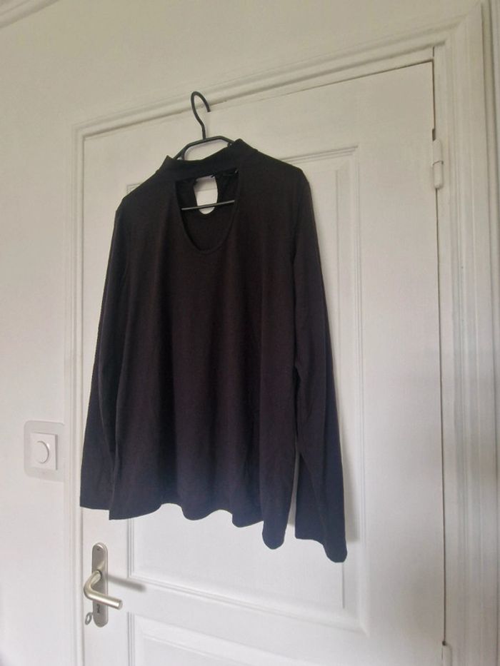 T shirt noir manches longues - photo numéro 4