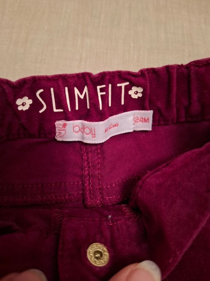 Pantalon en velours ras brodé Gemo - photo numéro 3