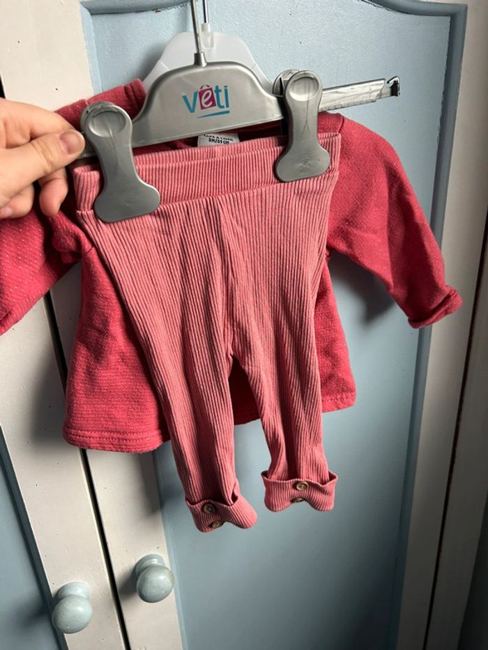 Ensemble bébé fille tunique et legging , 3 mois - photo numéro 5