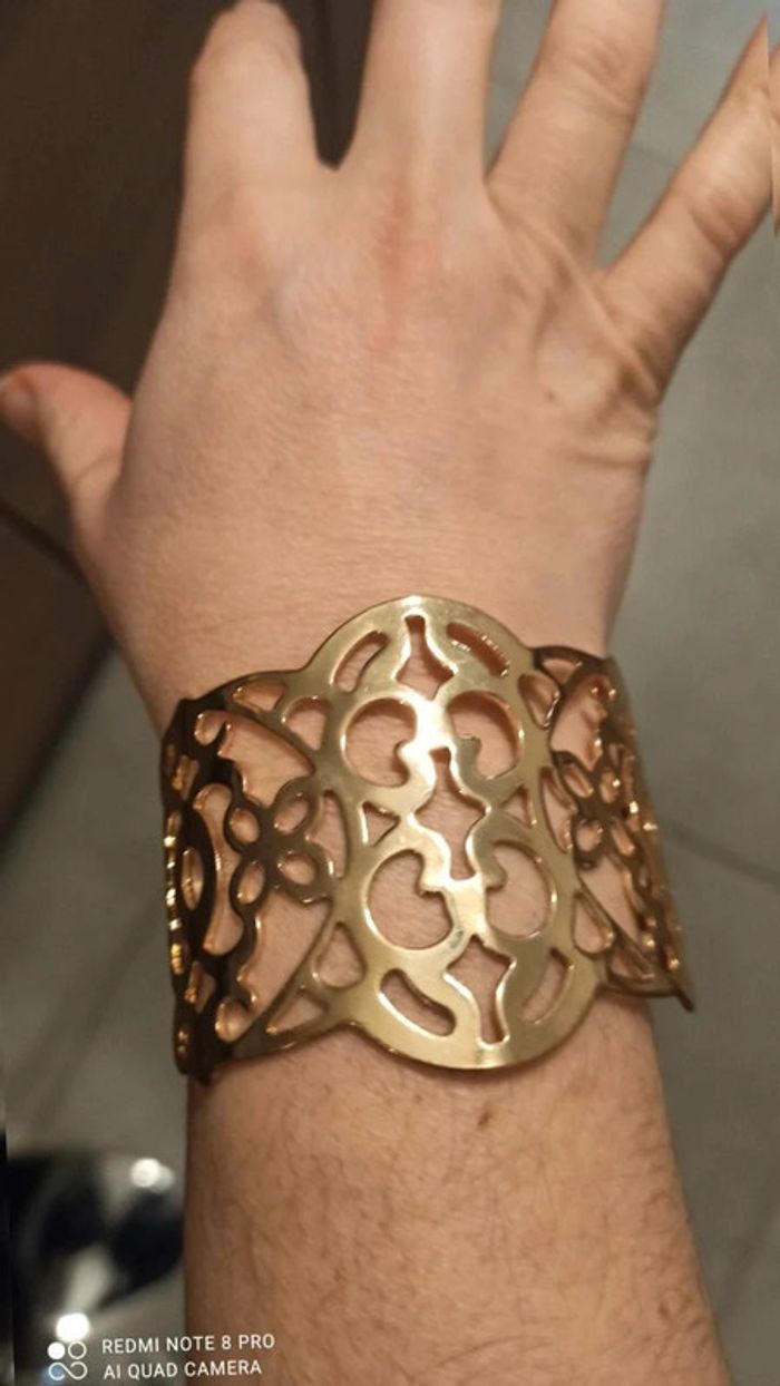 Bracelet manchette dore ajustable - photo numéro 2