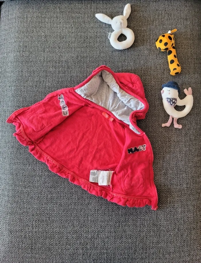 Veste à capuche zippée fille 12 mois - photo numéro 3