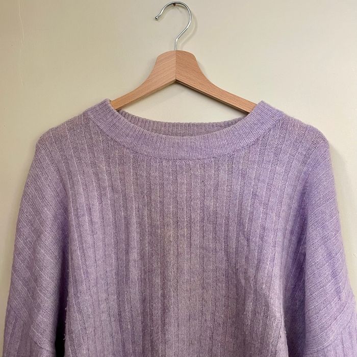 Pull Bizzbee lilas en maille côtelée Taille M Coupe loose V072 - photo numéro 5