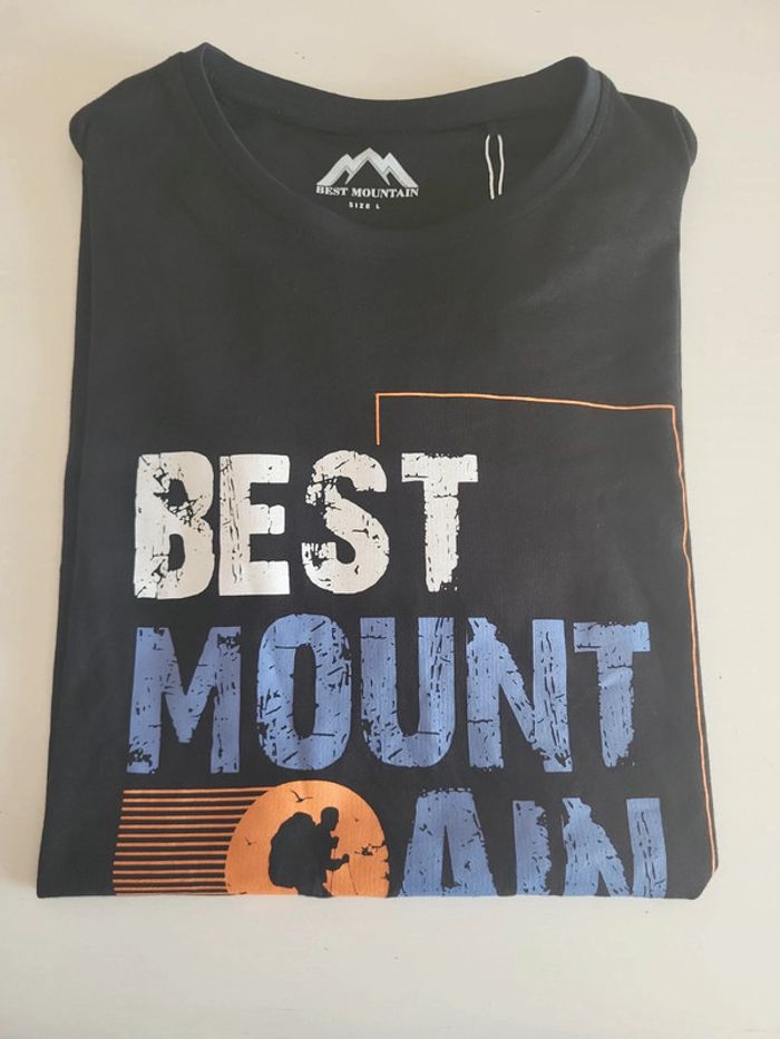 Tshirt neuf Best Mountain noir L