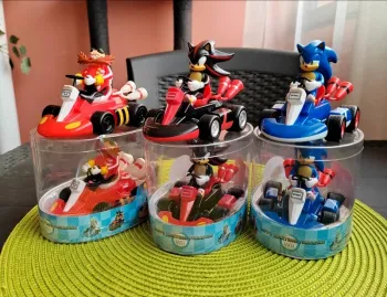 Lot de Figurines Sonic, Shadow, Eggman ( robotnik ) - Mario Kart à propulsion - Nintendo, Wii