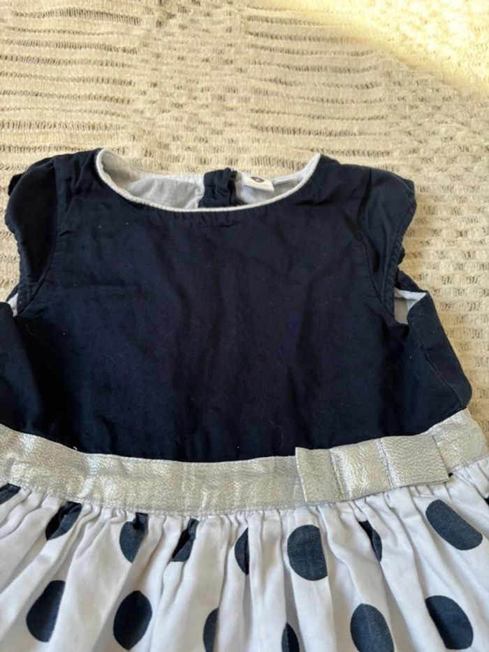 Robe fille bleu marine et blanche 3 ans - photo numéro 3