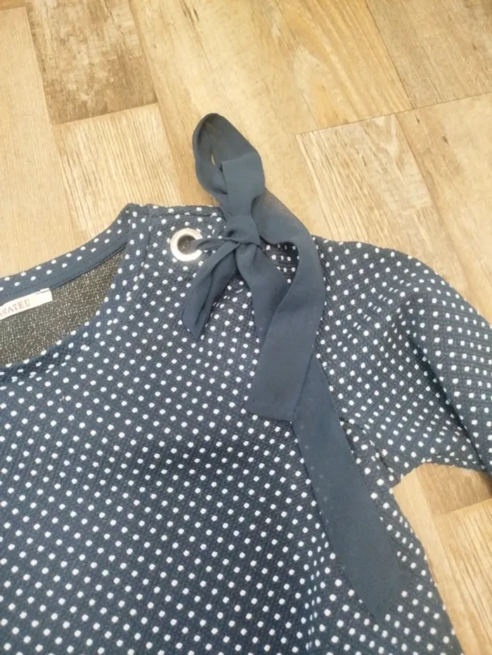 Pull camaïeu a pois blanc taille s - photo numéro 3