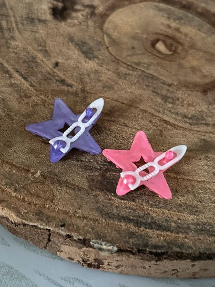 2 barrettes étoile bleue rose enfant - photo numéro 2