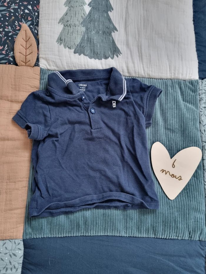 Polo manches courtes bleu marine - Obaibi - 6 mois