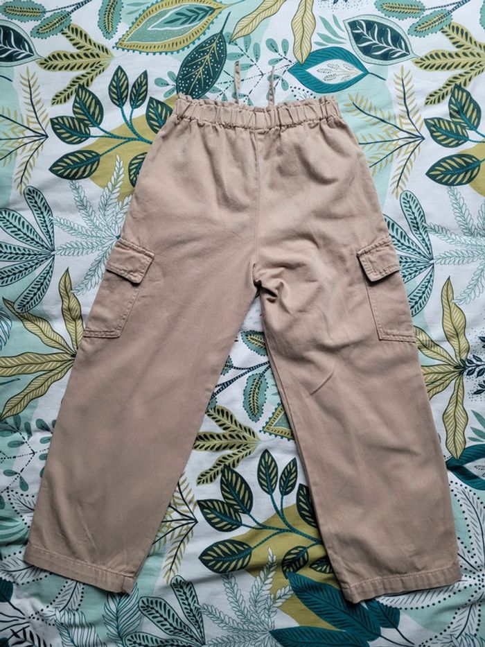 Pantalon jean cargo beige fille zara 9 ans - photo numéro 3