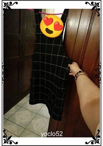 Salopette noire à carreaux taille S/36