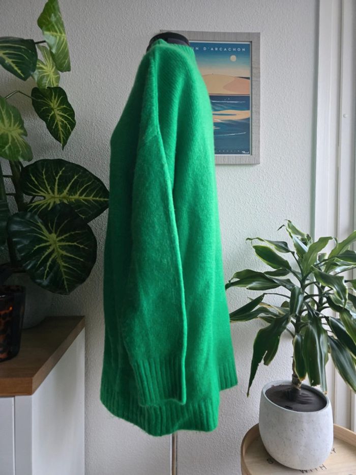 Pull vert col rond en maille épaisse long - FB Sister - taille M - 38 - photo numéro 3