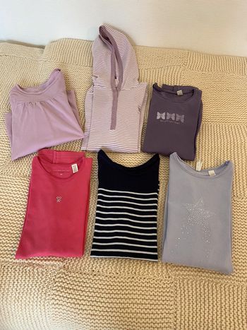 Lot de 6 tee-shirts manches longues Okaïdi et Monoprix 12 ans