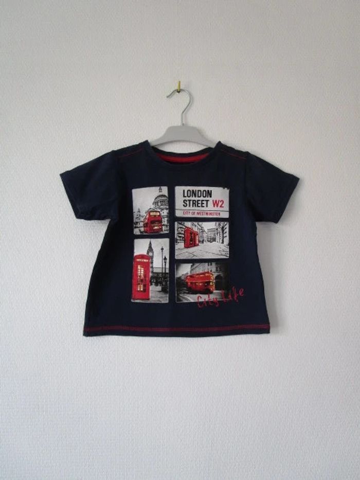 T-shirt marine Londres Minoti 4 ans TBE