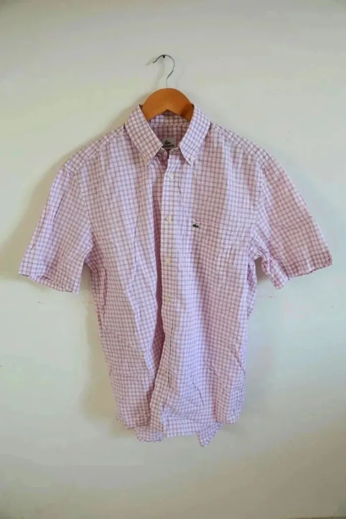 C41 chemisette rose carreaux Lacoste 40