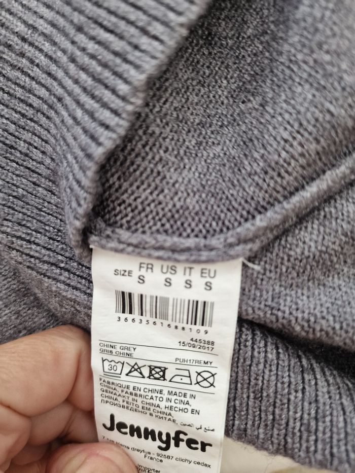 Pull jennyfer gris à motifs taille 36 - photo numéro 4