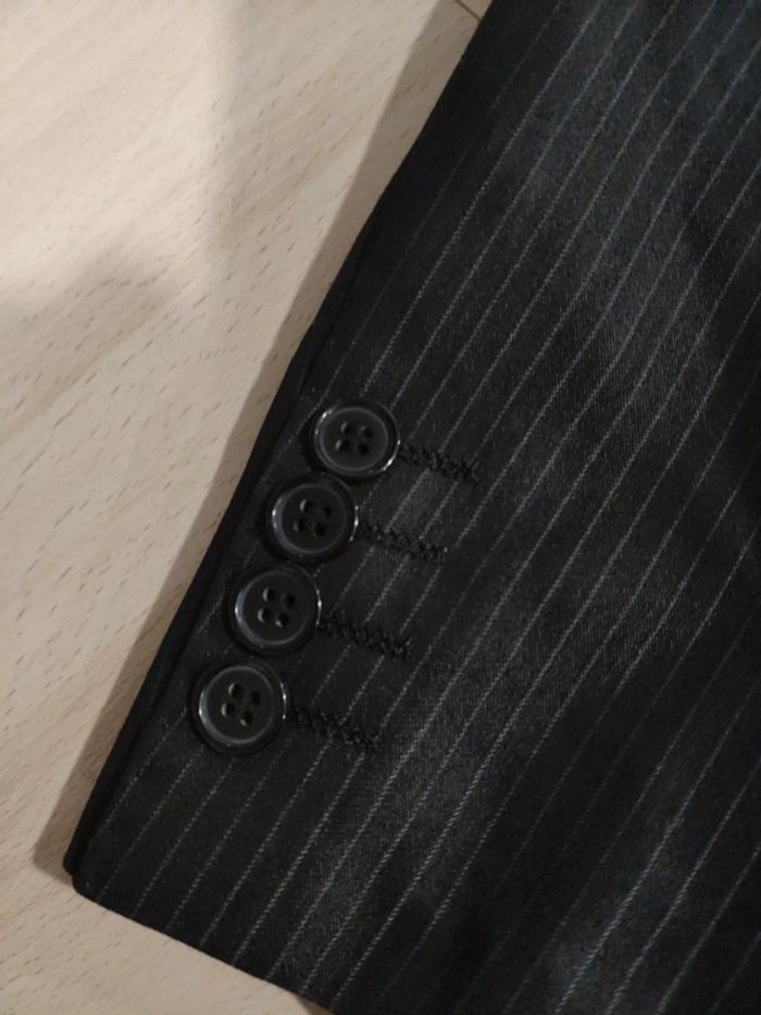 Veste de costume noir à rayures taille L - photo numéro 9