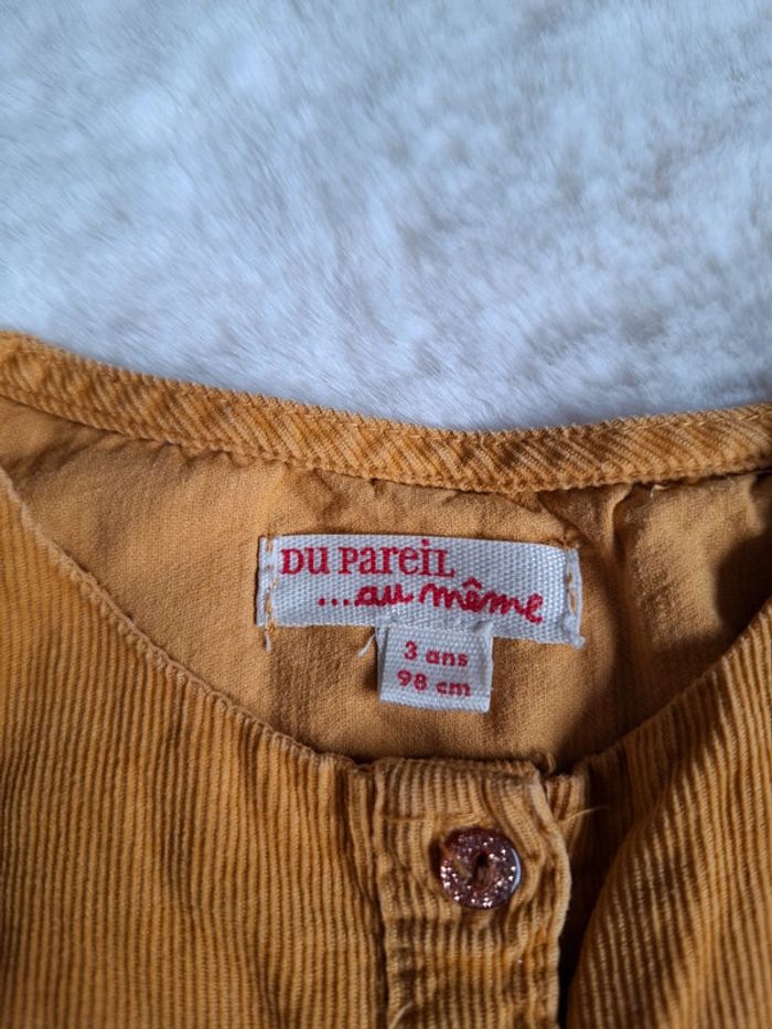 👧 3 ans - robe hiver manche longue moutarde DPAM - photo numéro 7