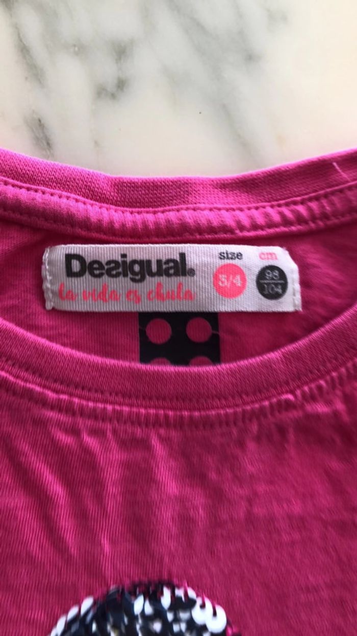 Teeshirt desigual 3-4 ans rose lego - photo numéro 2