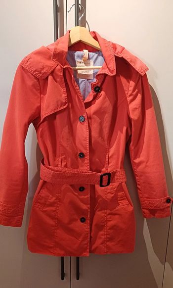 Trench rouge femme – Taille 38 – Très bon état 🌺