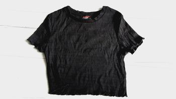 Vêtement femme croc top noir Jennyfer Taille S