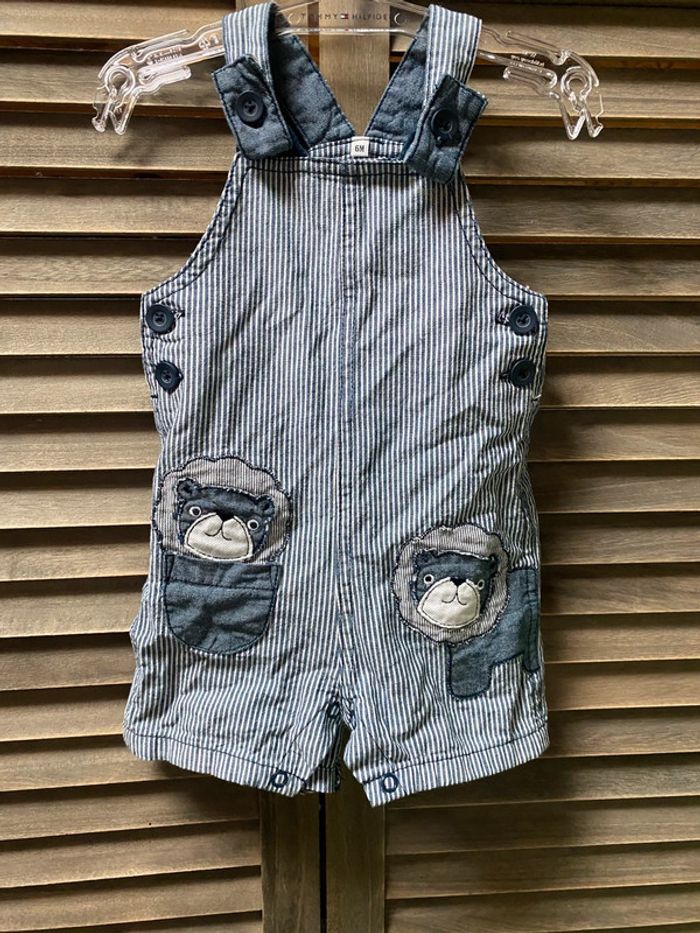 Salopette à rayure bébé garçon