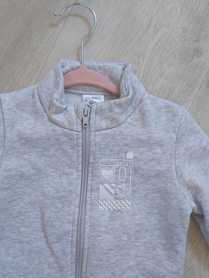 🦋 Veste Zippee Sweat gris - photo numéro 3