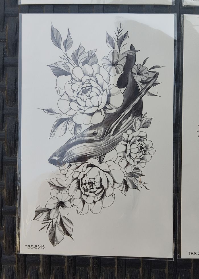 Lot tatouages temporaires ultra réaliste style fleurs - photo numéro 5