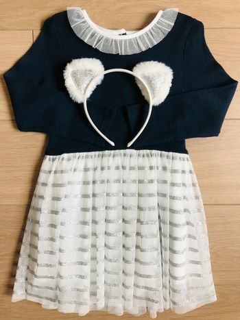 Robe bi-matière en tulle et paillettes collection Noël Petit bateau T-4 ans