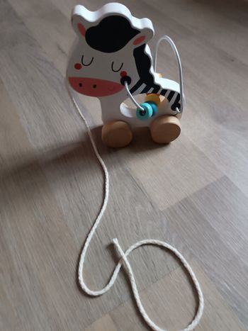 Jeu en bois à tirer zèbre