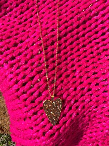 Collier cœur doré femme acier inoxydable 