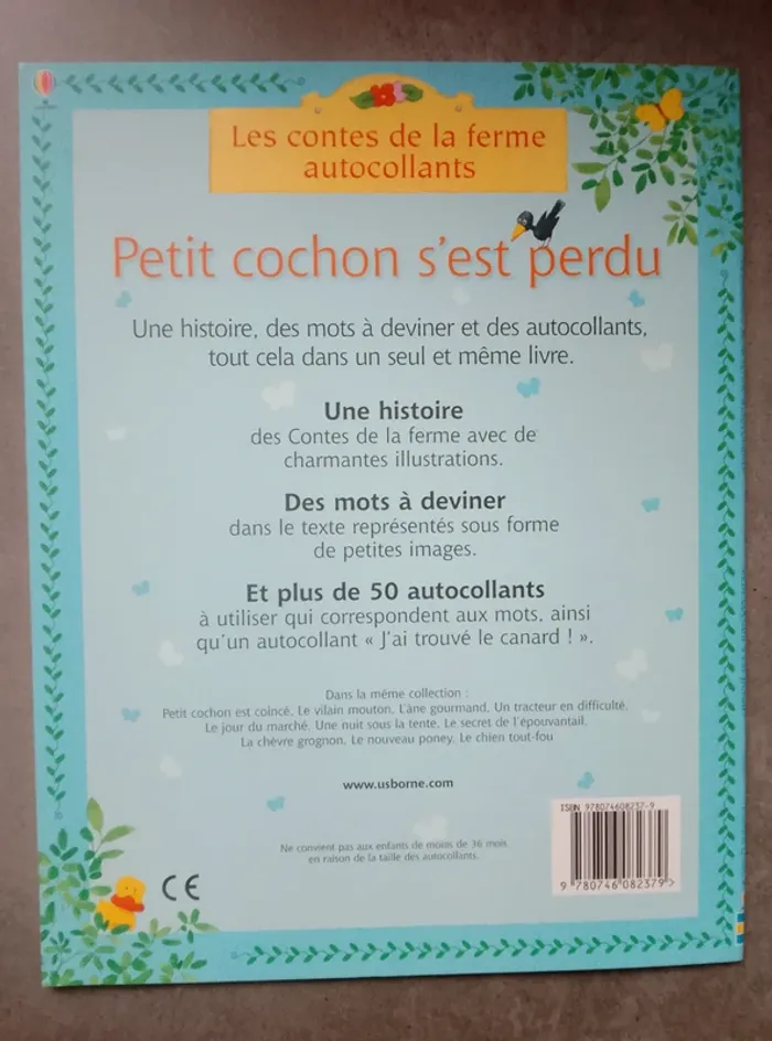 Livre enfant - les contes de la ferme autocollants - Petit cochon s'est perdu - photo numéro 2